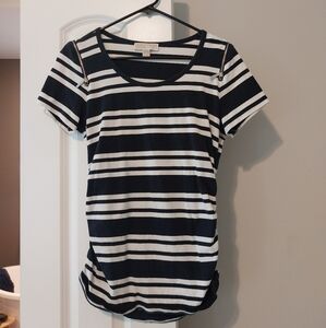 MICHAEL Michael Kors Blue and White Striped Tee Sz M